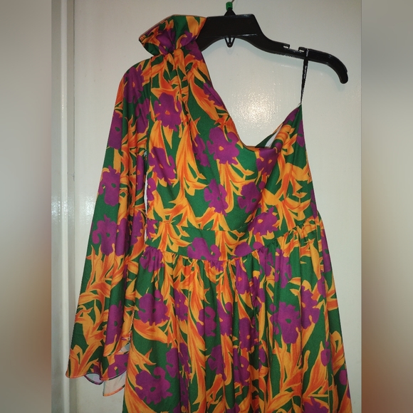 Beulah Style Floral one shoulder dress  size Small - Picture 2 of 5